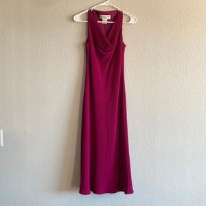Jones New York Magenta Pink Purple Midi size 6 Silk Sleeveless Dress